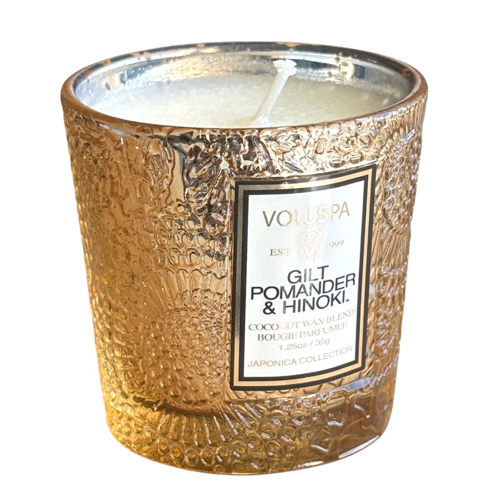 3/$40 Voluspa Gilt Pomander & Hinoki Candle